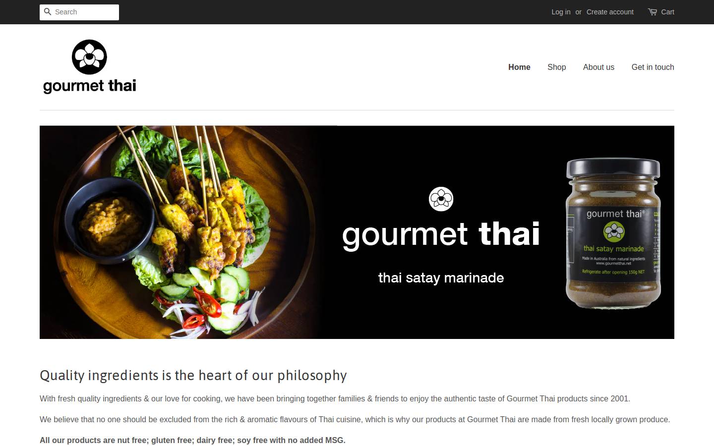 gourmetthai.net homepage screenshot