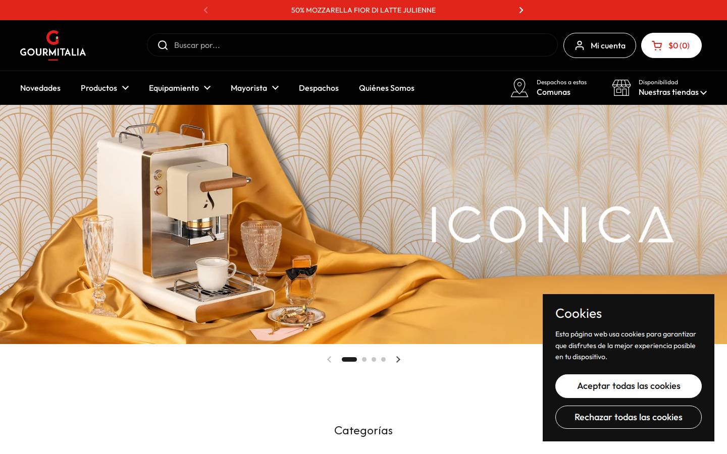 gourmitalia.cl homepage screenshot