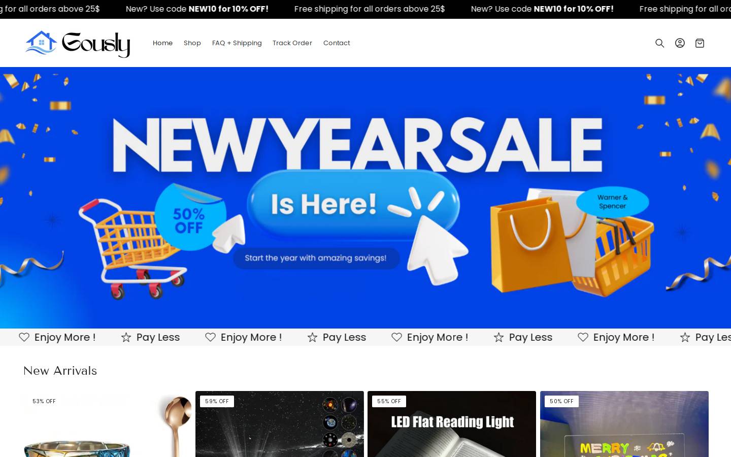 gously.com homepage screenshot