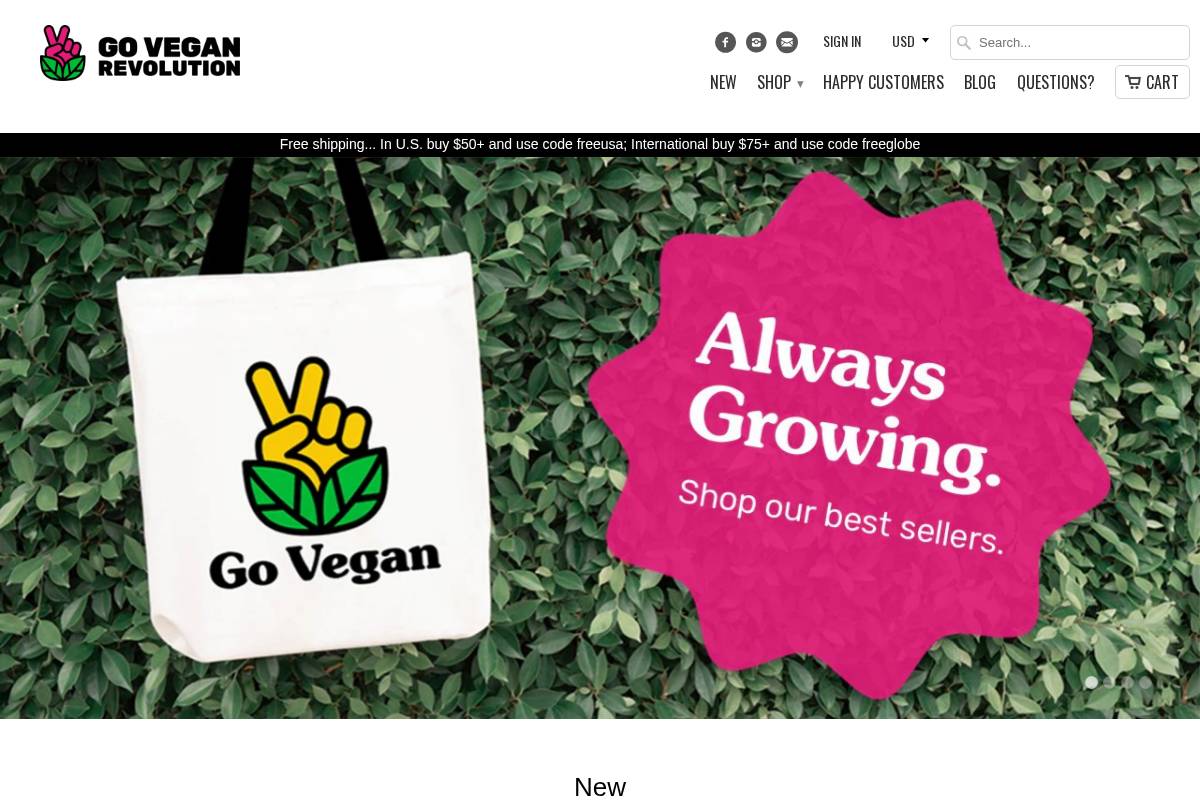goveganrevolution.com homepage screenshot