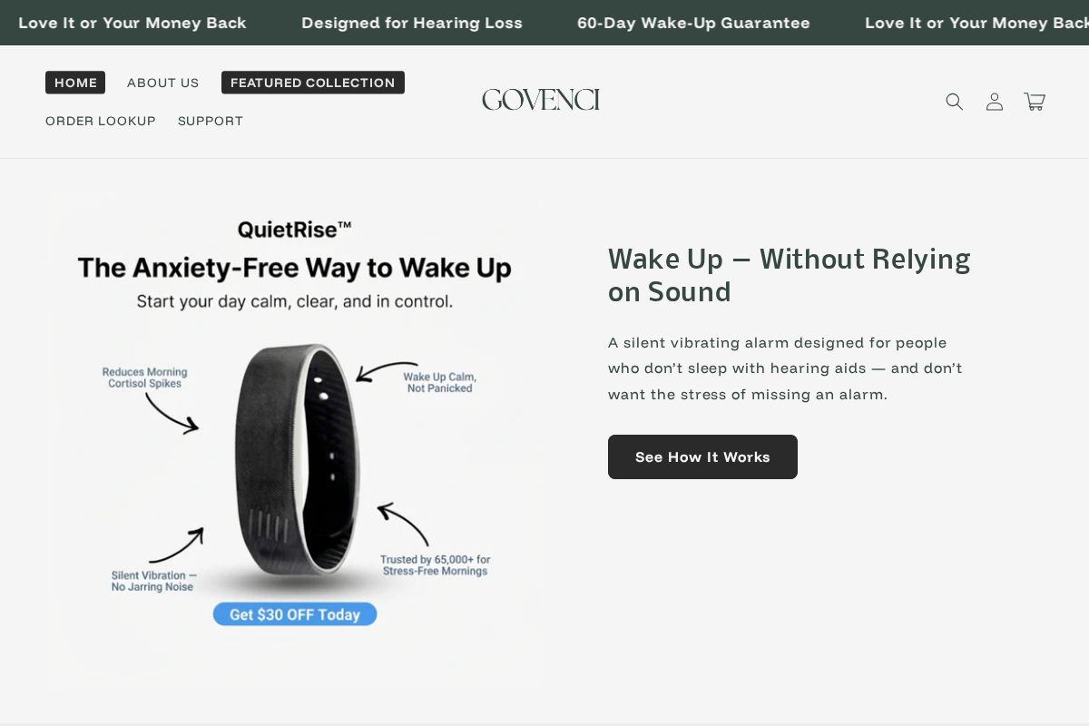 Govenci homepage screenshot