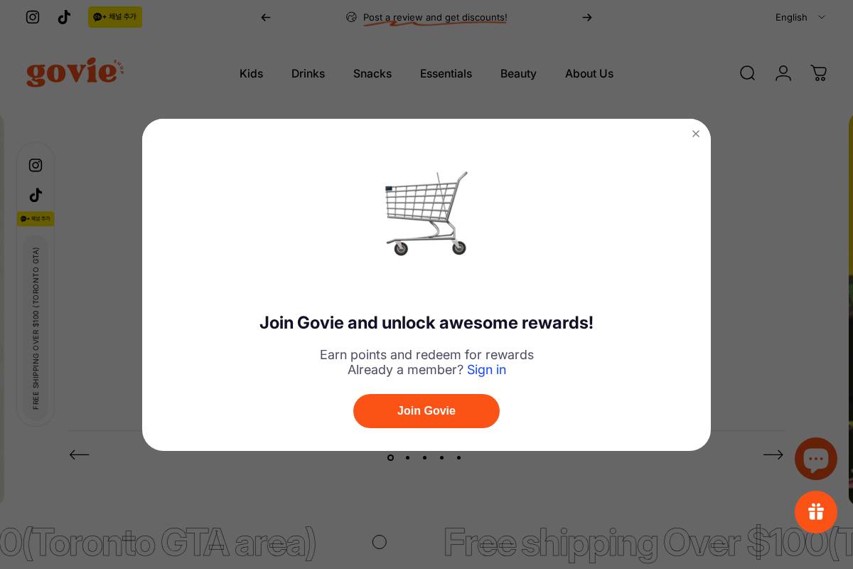 govie.shop homepage screenshot