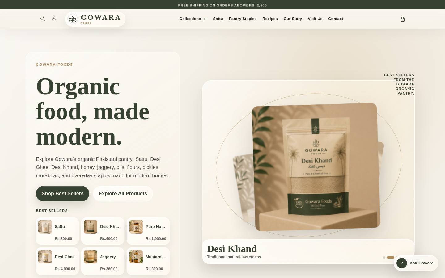 gowarafoods.com homepage screenshot