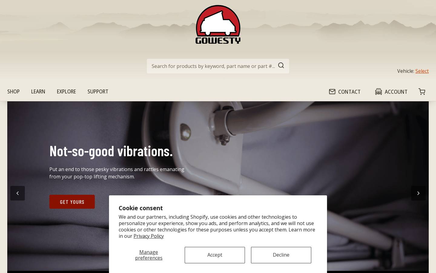 GoWesty homepage screenshot