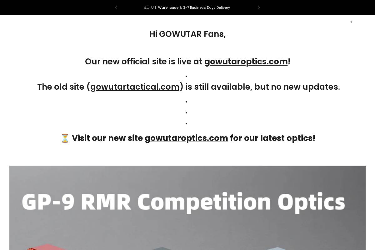 gowutartactical.com homepage screenshot