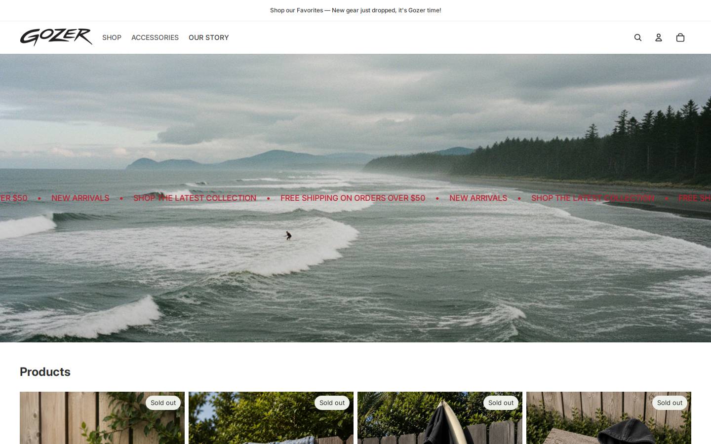 gozer.shop homepage screenshot