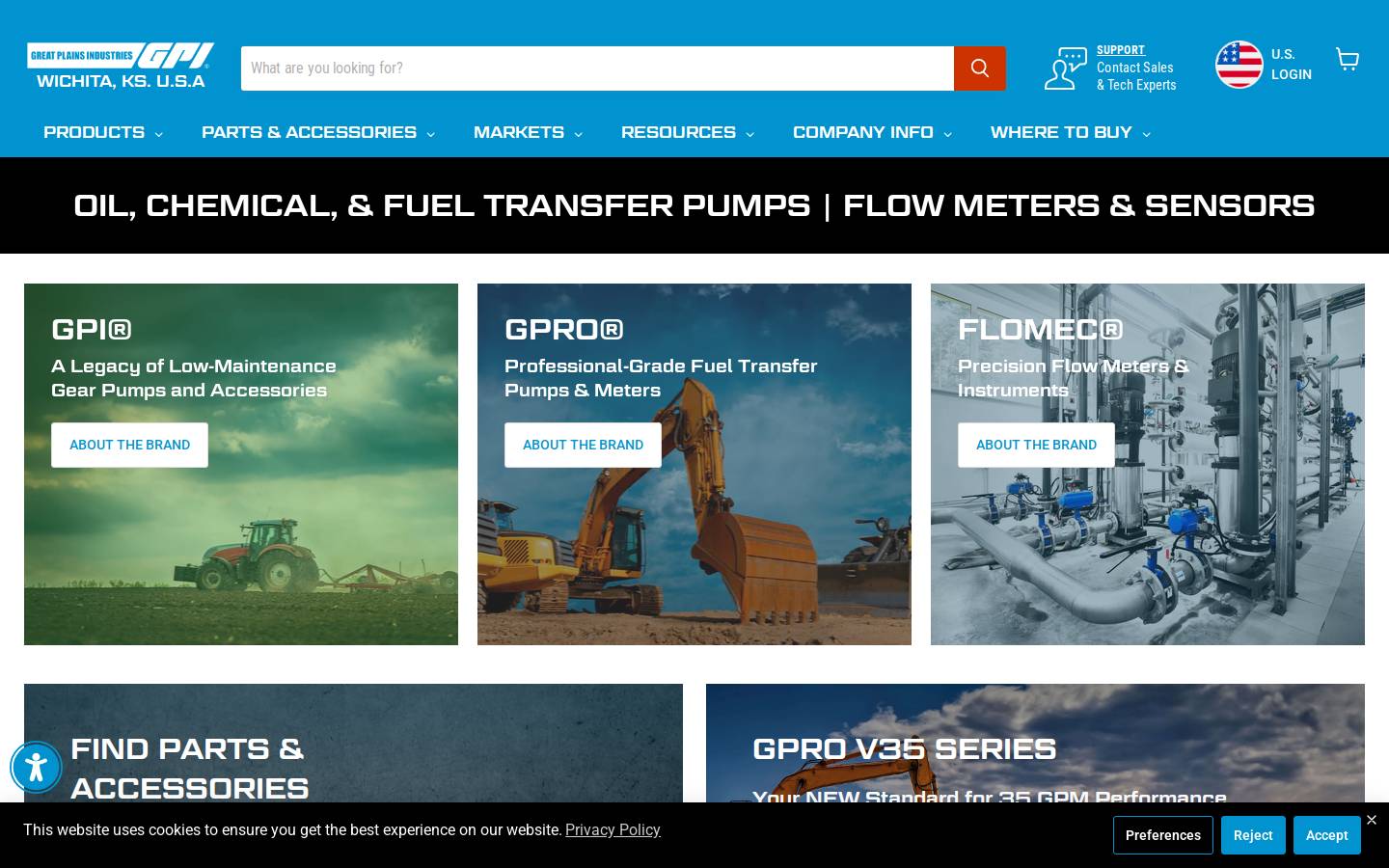 gpipumps.com homepage screenshot