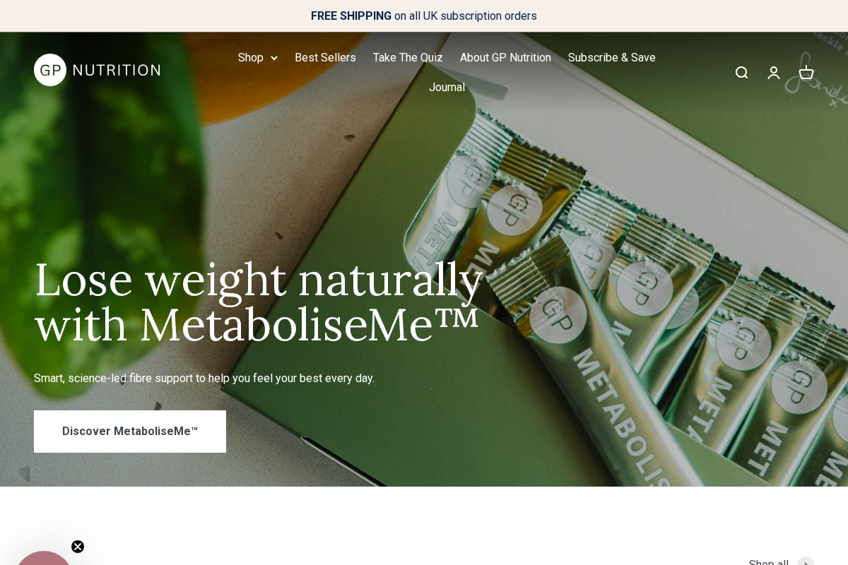 GP Nutrition homepage screenshot