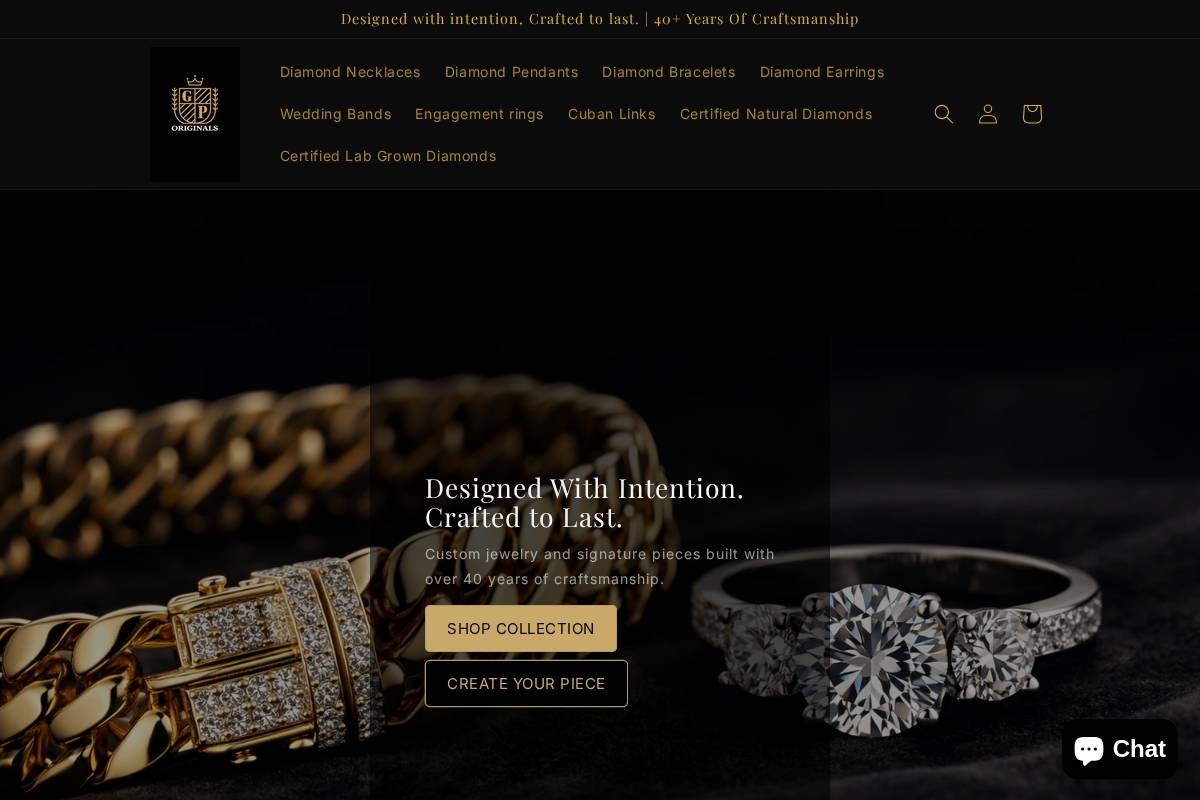 gpojewelry.com homepage screenshot