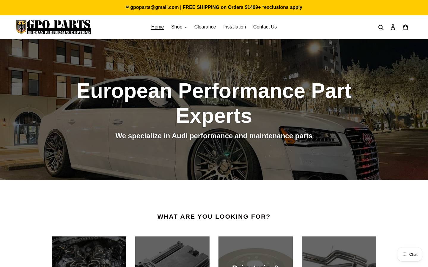 gpoparts.com homepage screenshot
