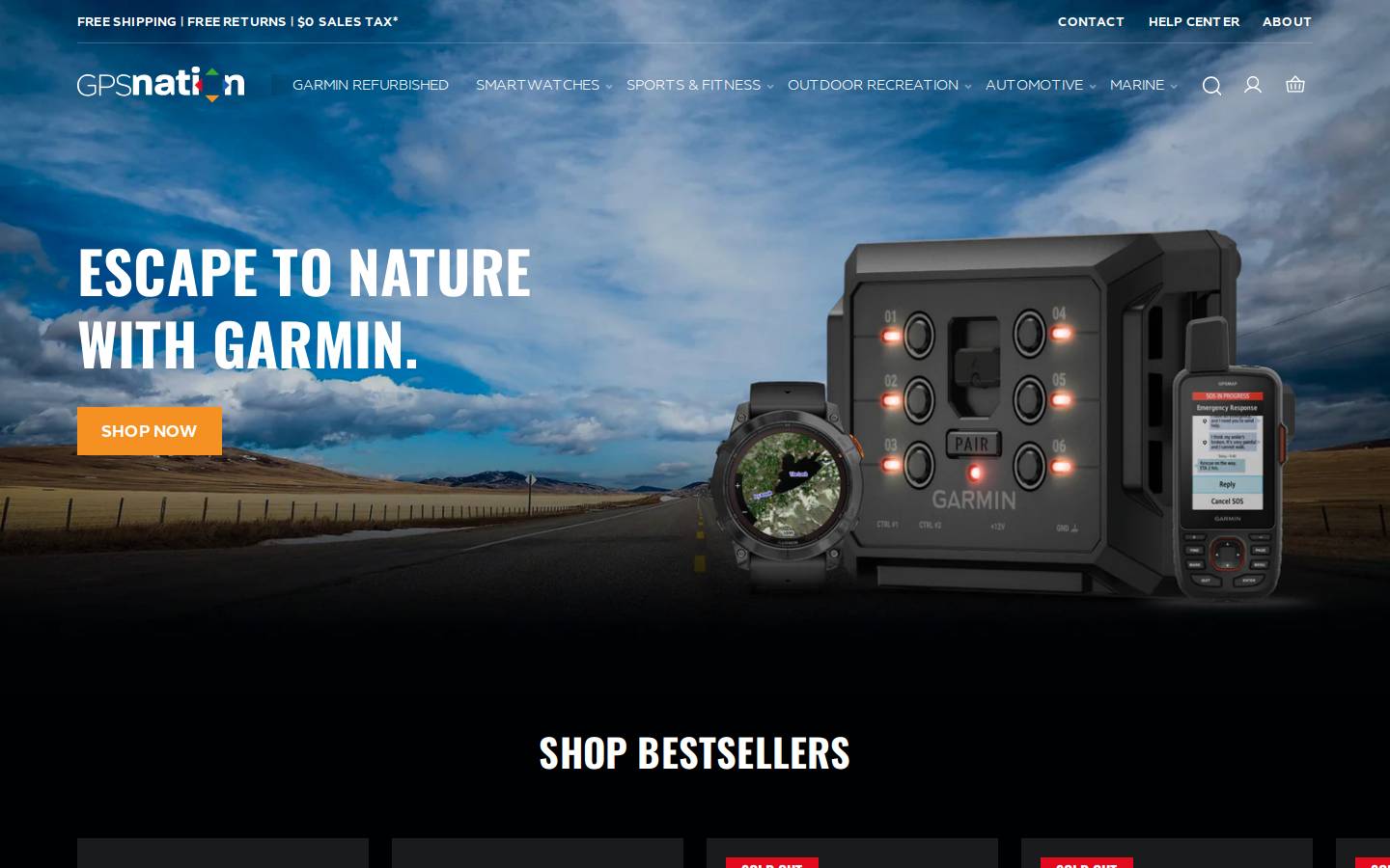 GPS Nation homepage screenshot