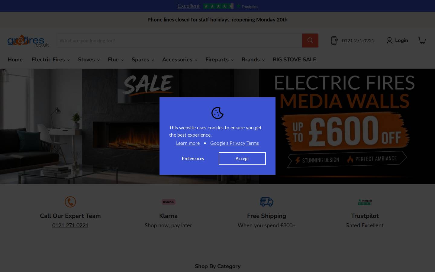 Gr8 Fires homepage screenshot