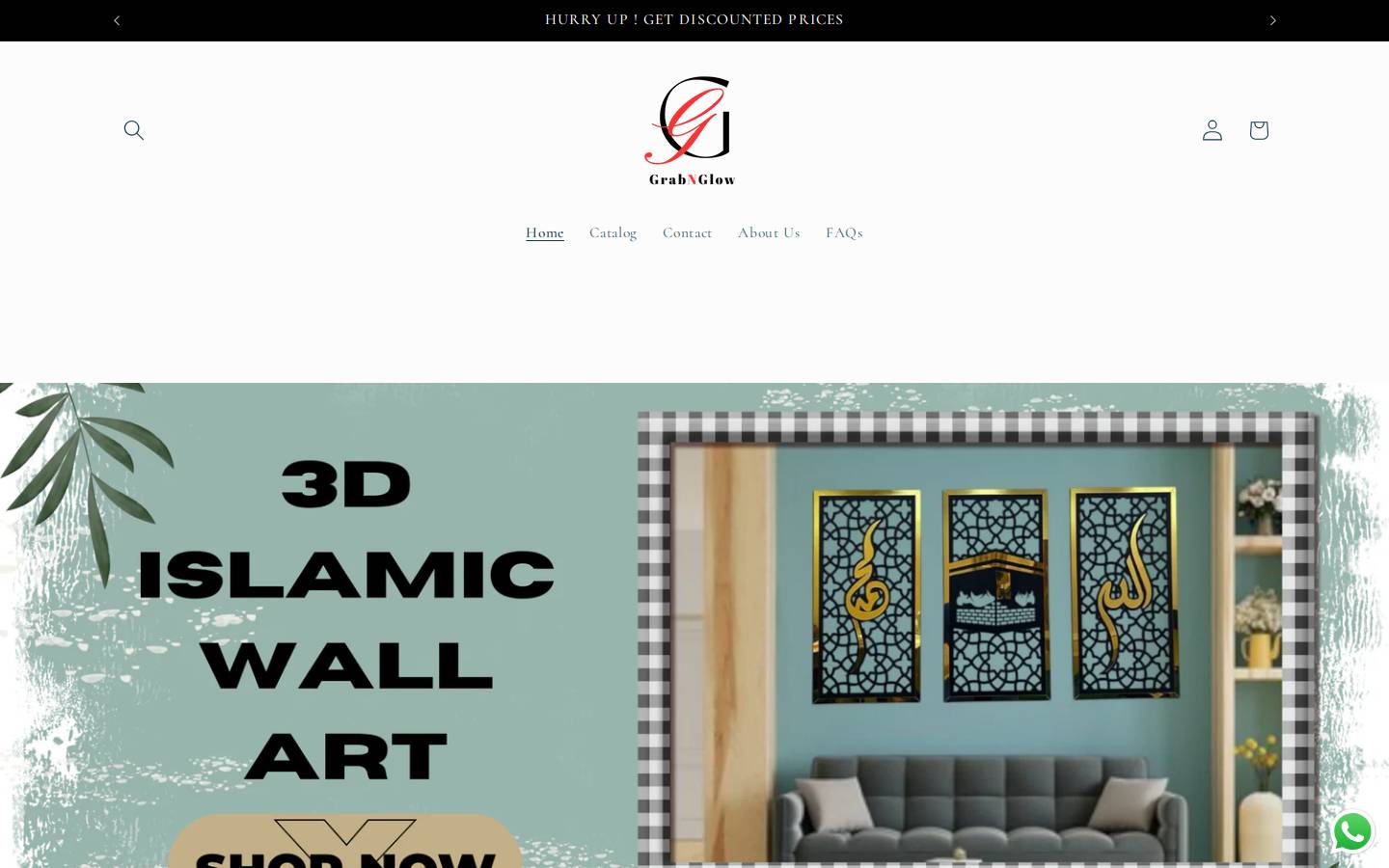 grabnglow.co homepage screenshot