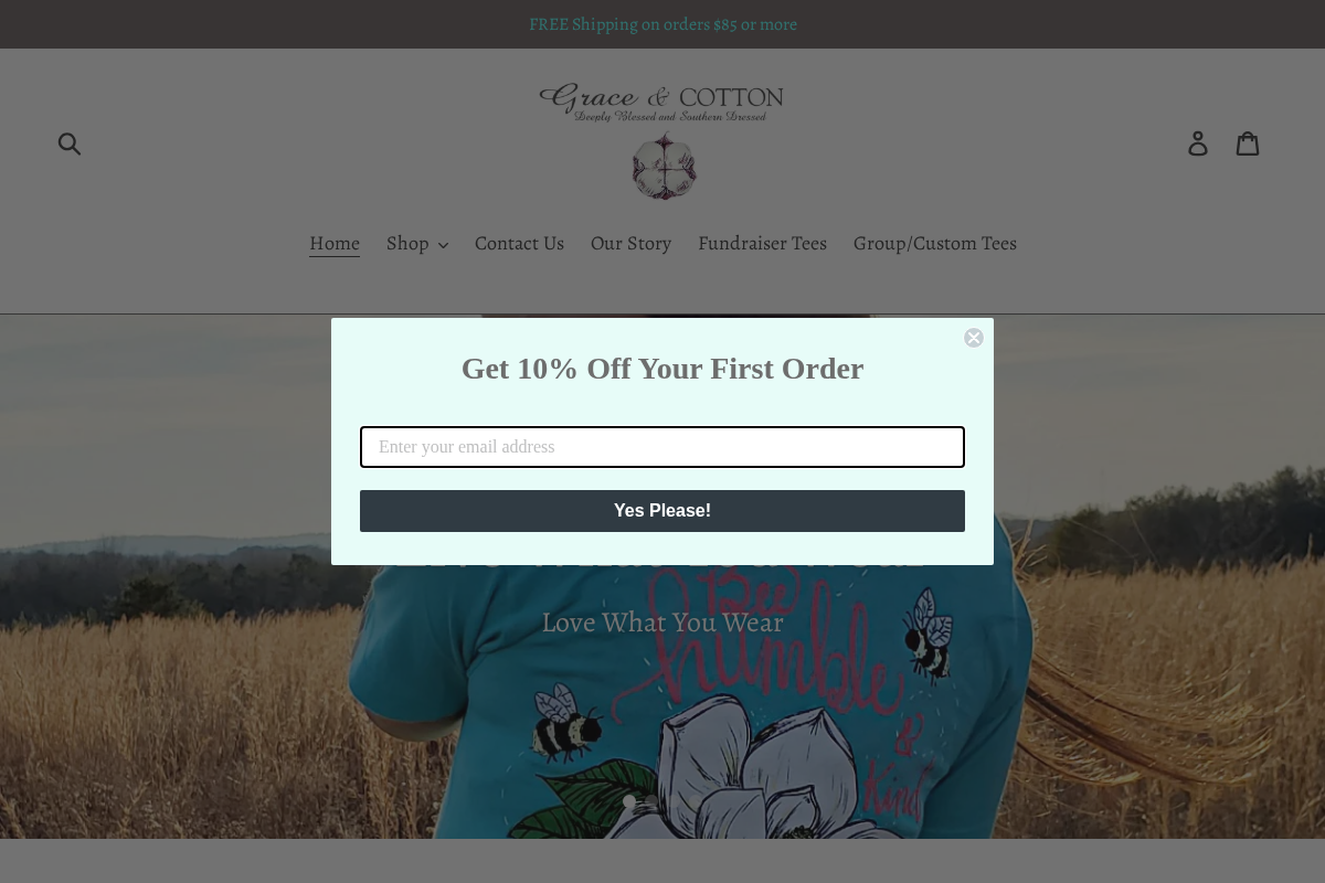 graceandcotton.com homepage screenshot