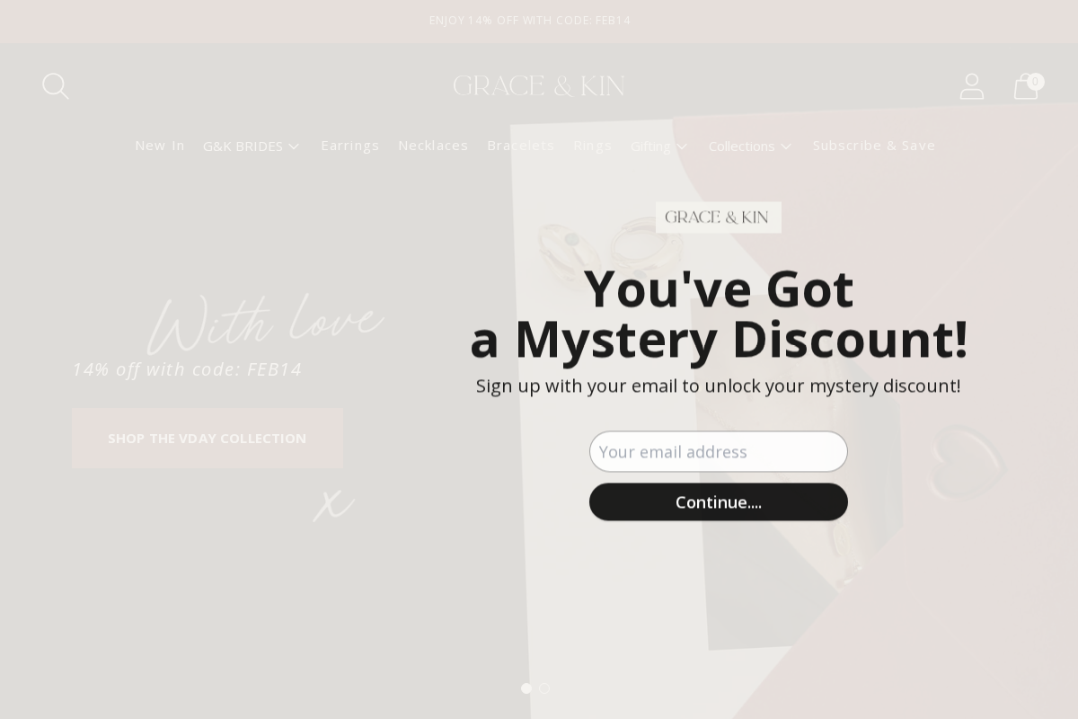 Grace&Kin homepage screenshot