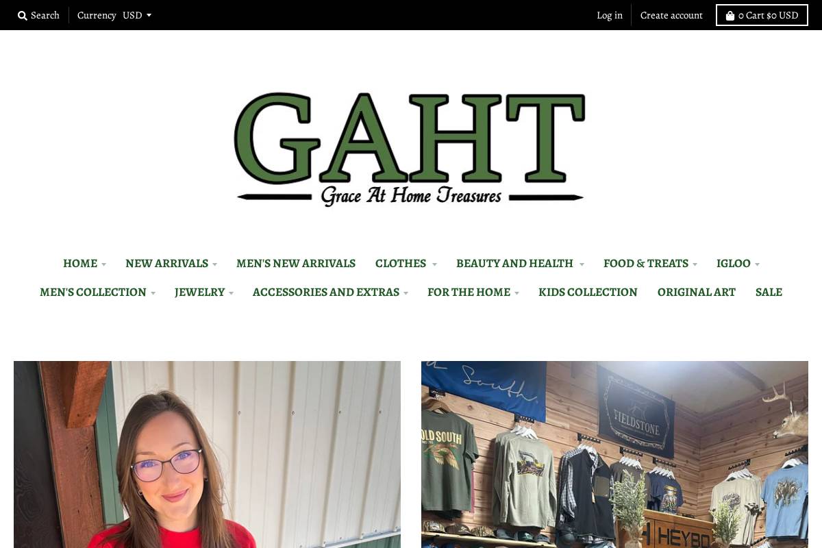 graceathometreasures.net homepage screenshot