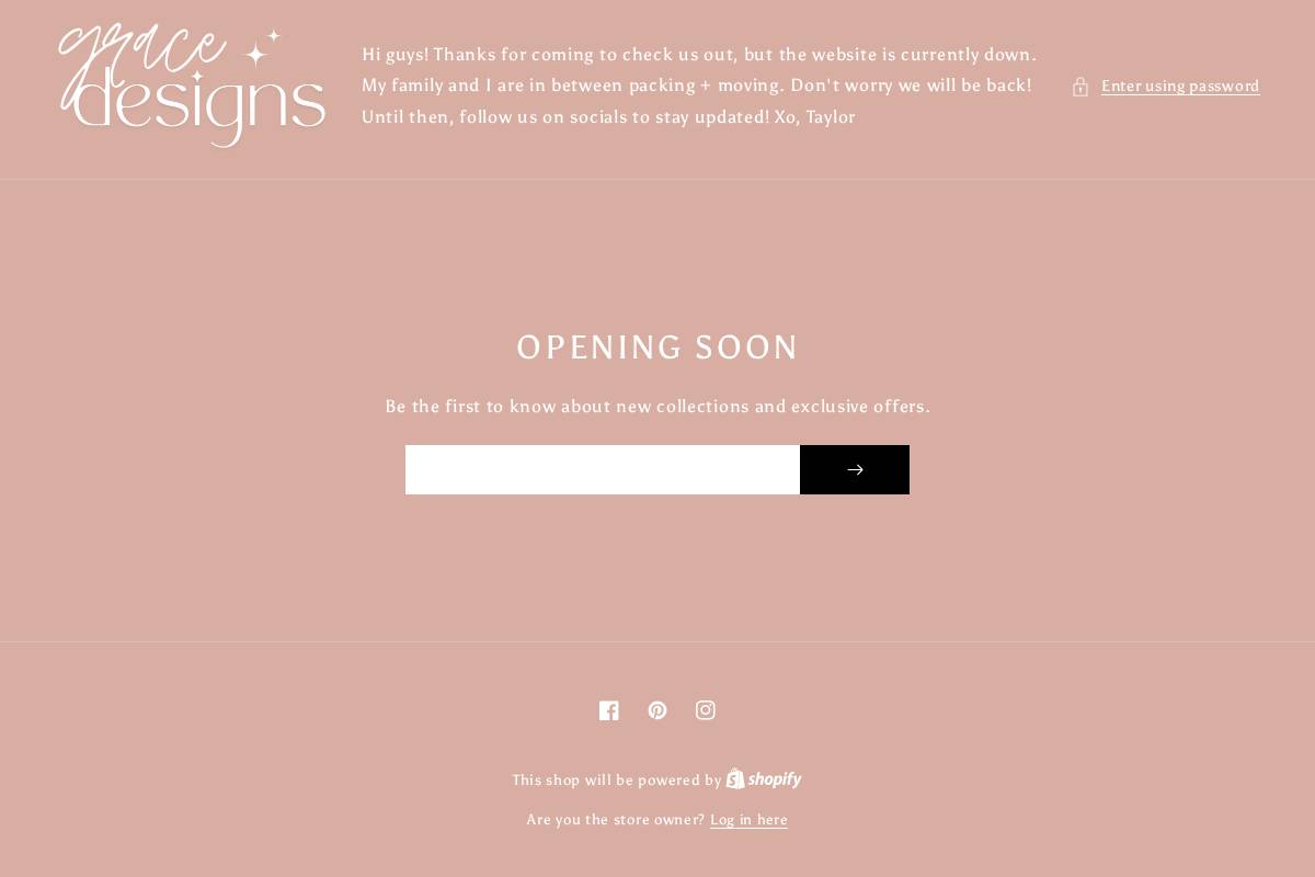 gracedesignsonline.com homepage screenshot