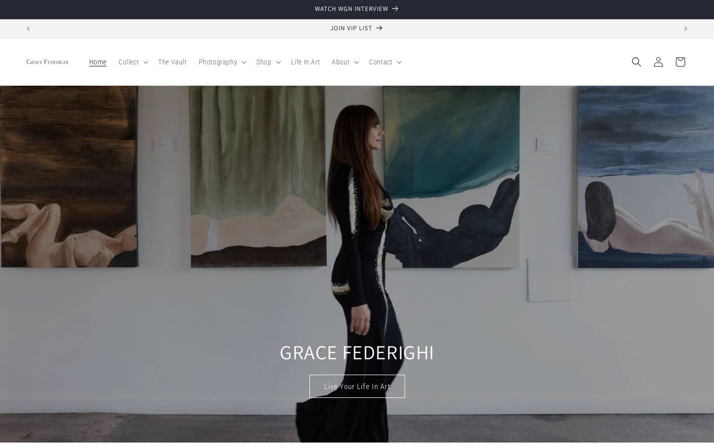 gracefederighiart.com homepage screenshot