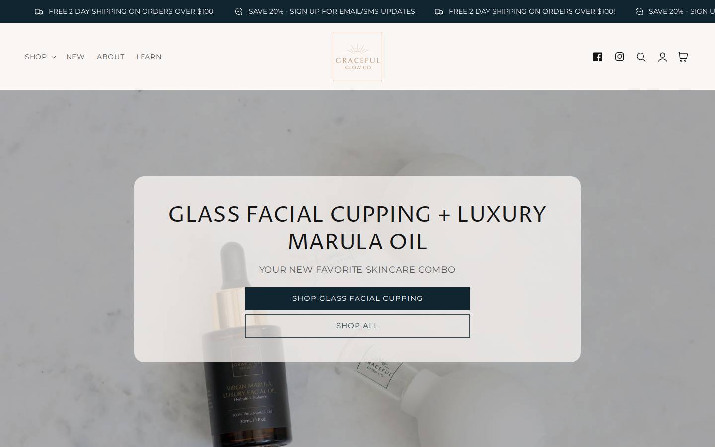 gracefulglowco.com homepage screenshot