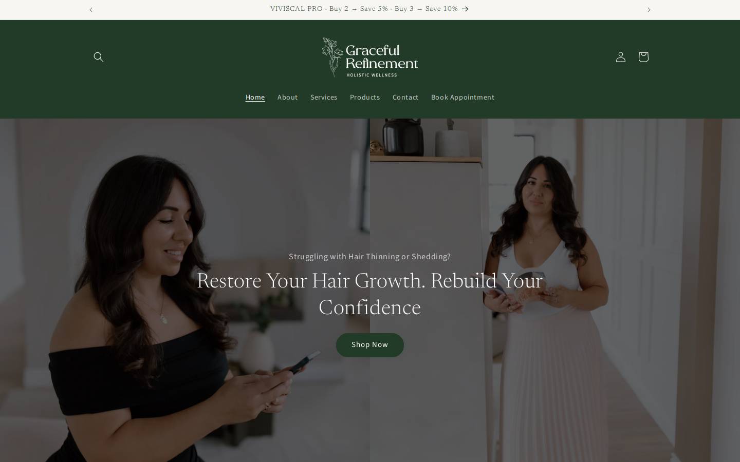 gracefulrefinement.com homepage screenshot