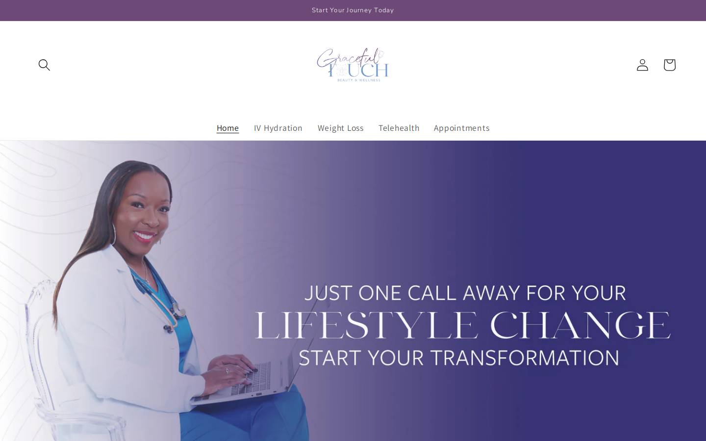 gracefultouchbeautyandwellness.com homepage screenshot