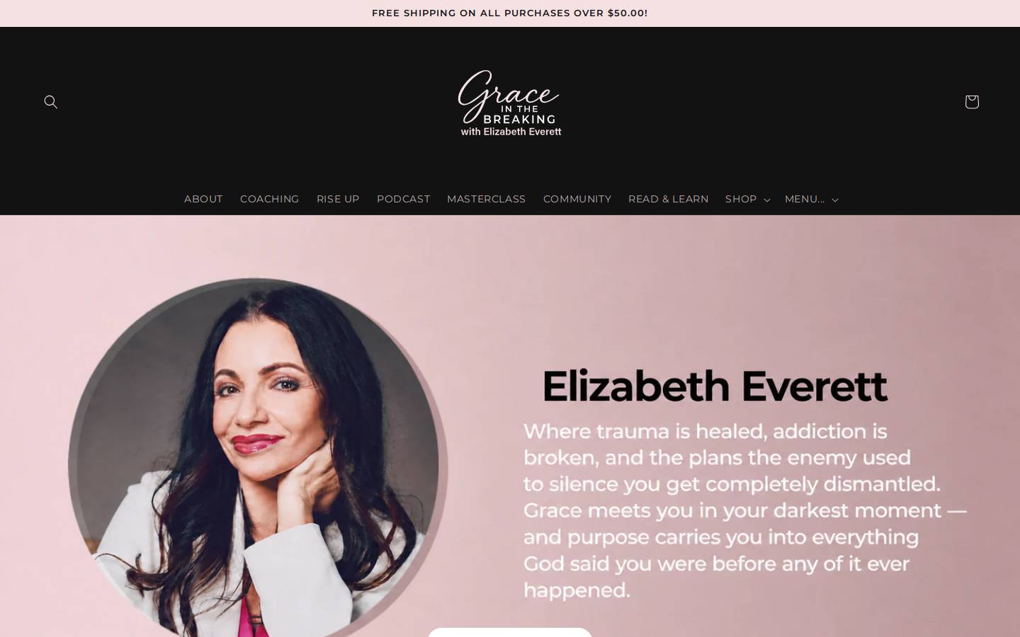 graceinthebreaking.com homepage screenshot