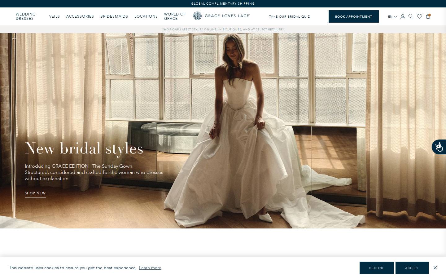 graceloveslace.ca homepage screenshot