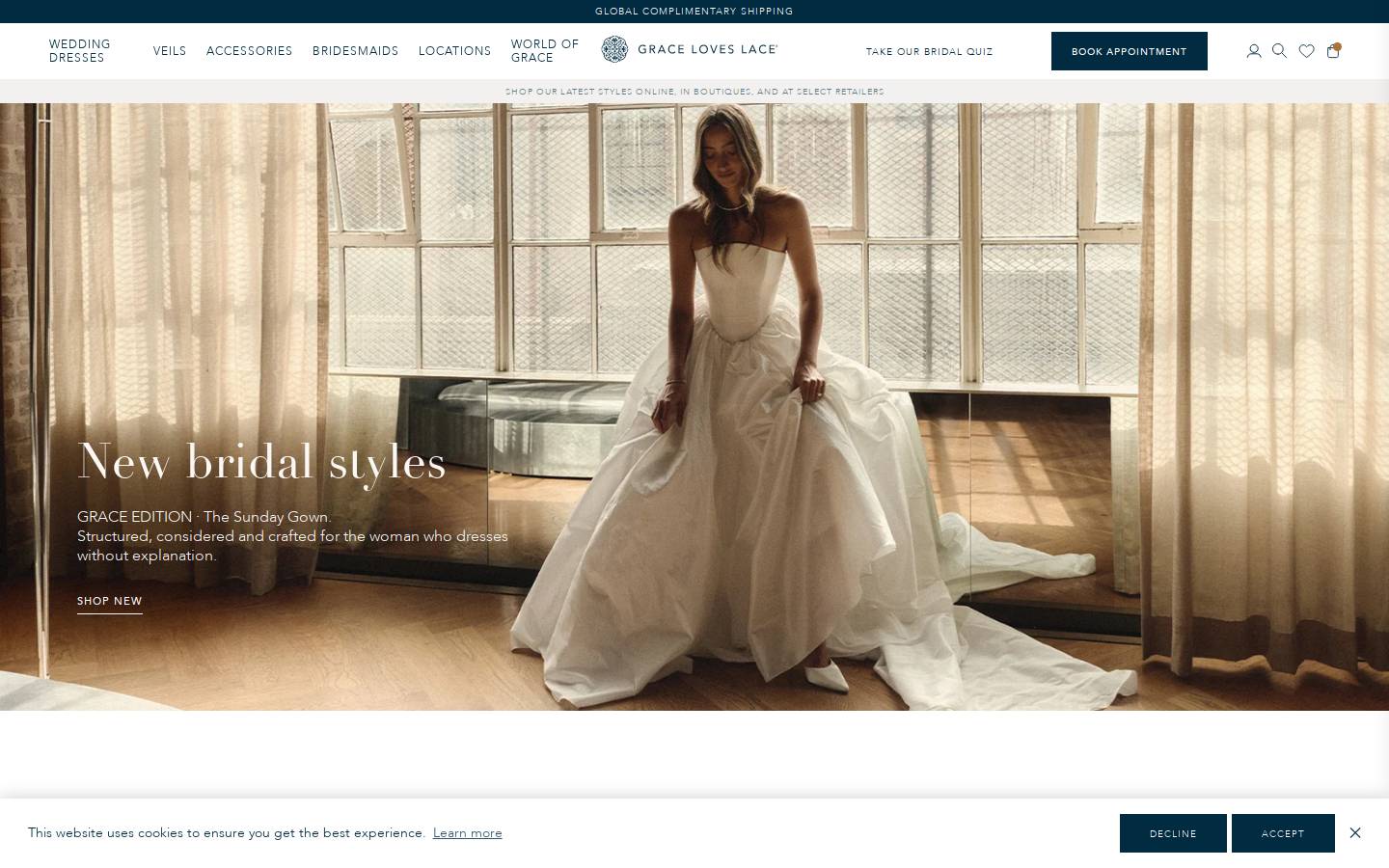Grace loves lace homepage screenshot