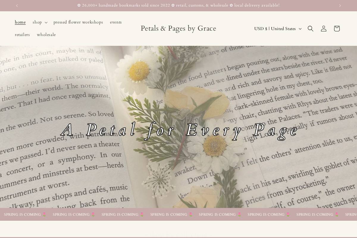 graceslittlebookcase.com homepage screenshot