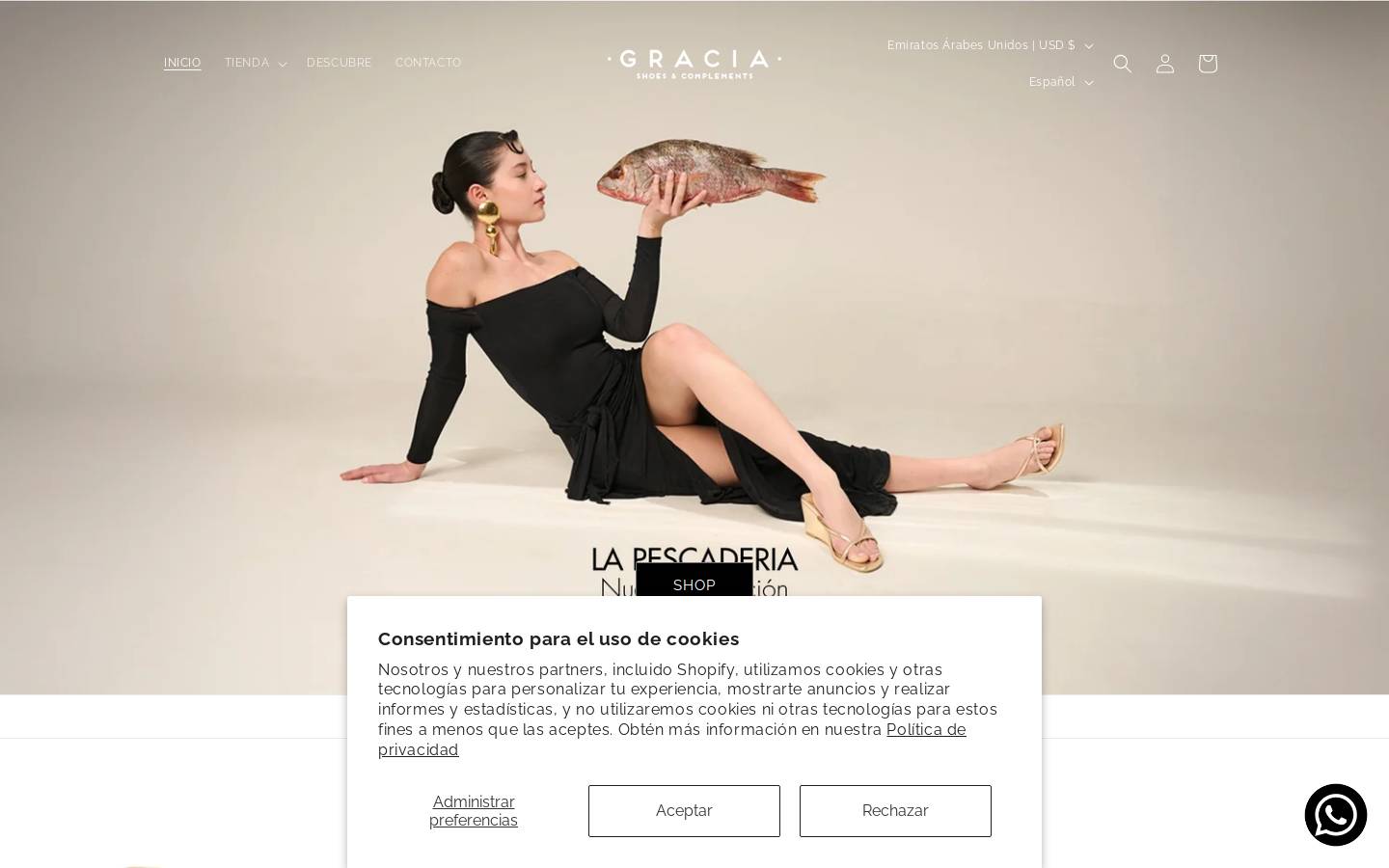 graciashoescomplements.com homepage screenshot