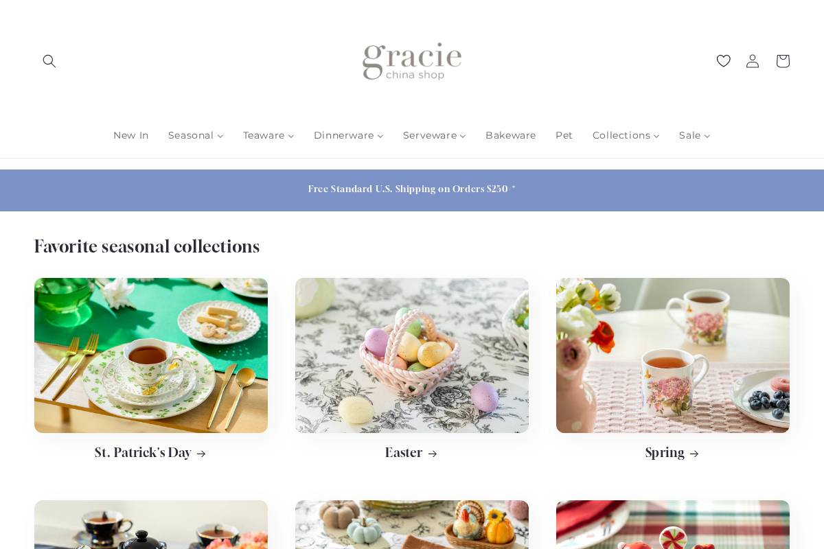 graciechinashop.com homepage screenshot