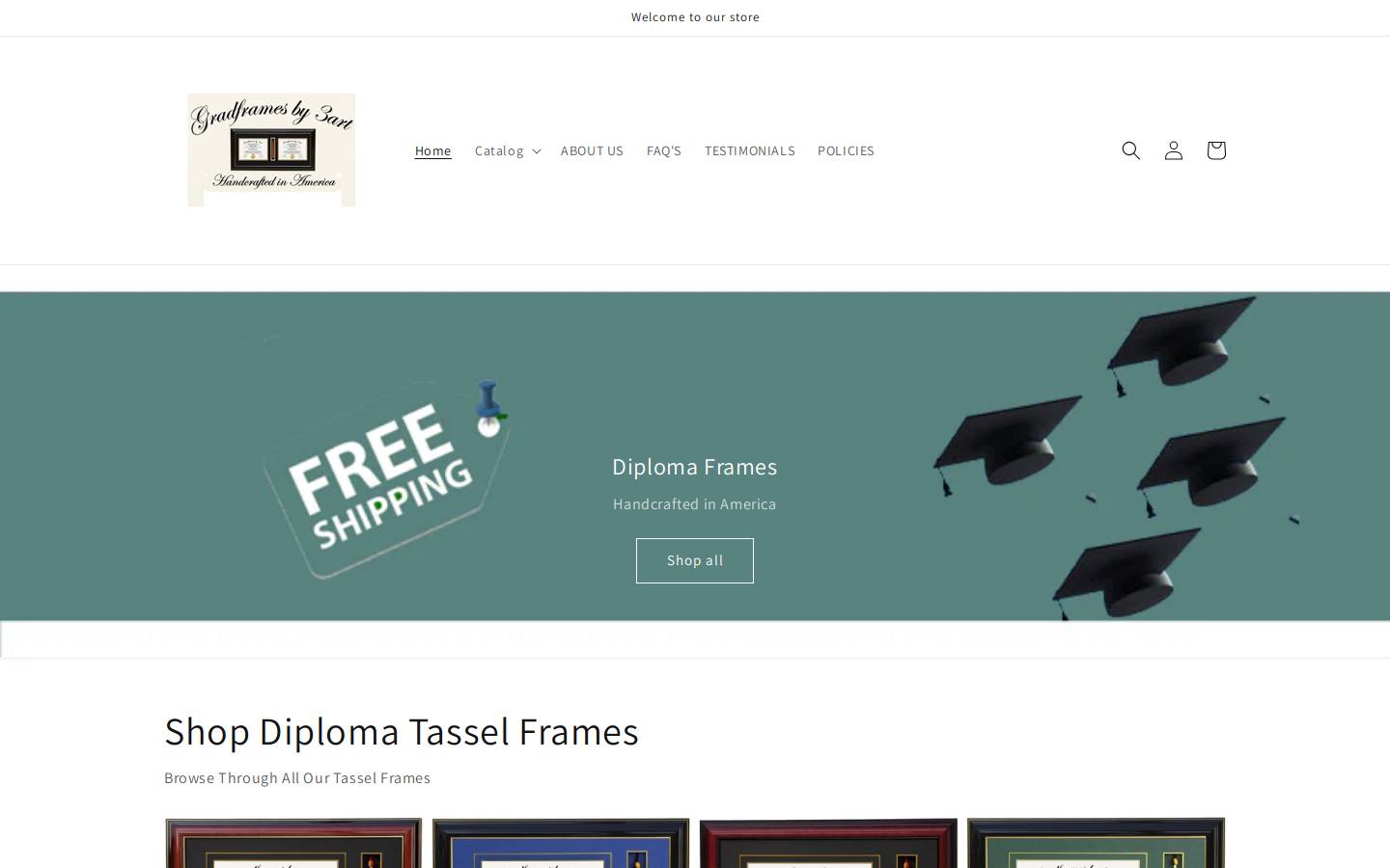 gradframesby3art.com homepage screenshot