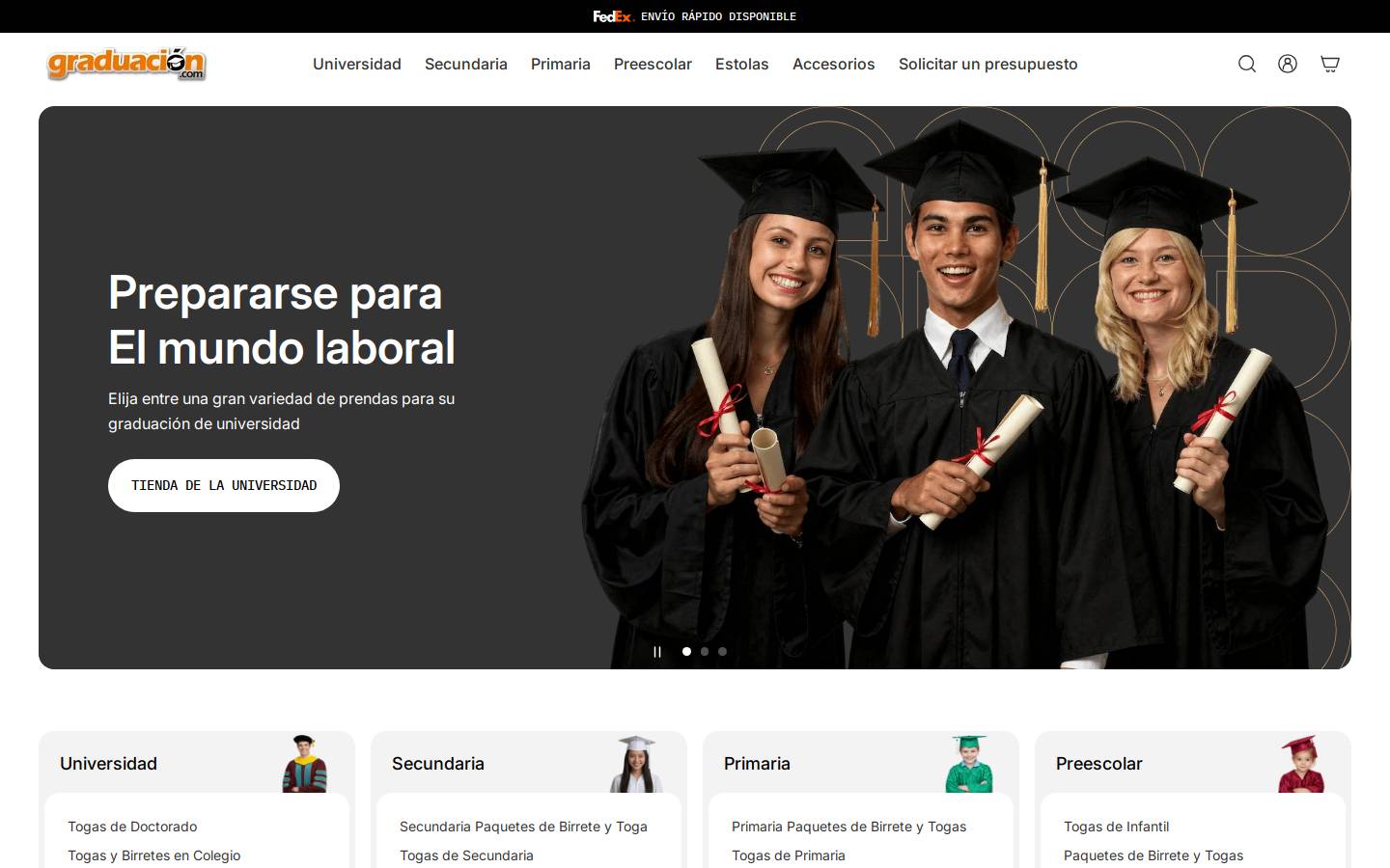 graduacion.com homepage screenshot