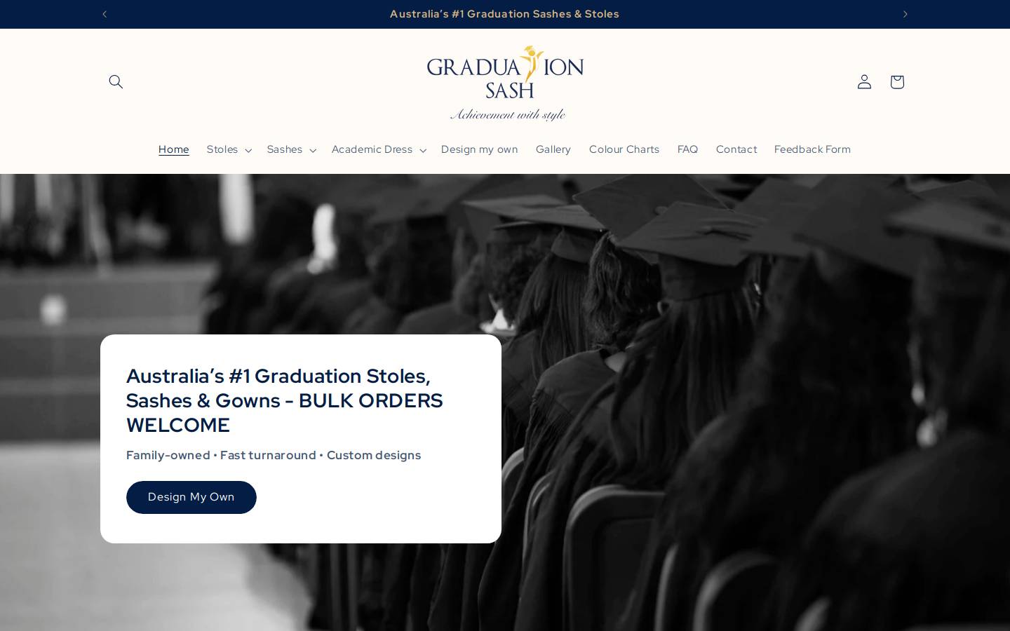 graduationsash.com.au homepage screenshot