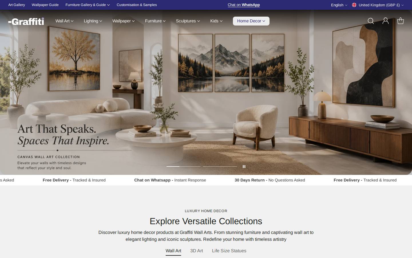 Graffitiwallarts homepage screenshot