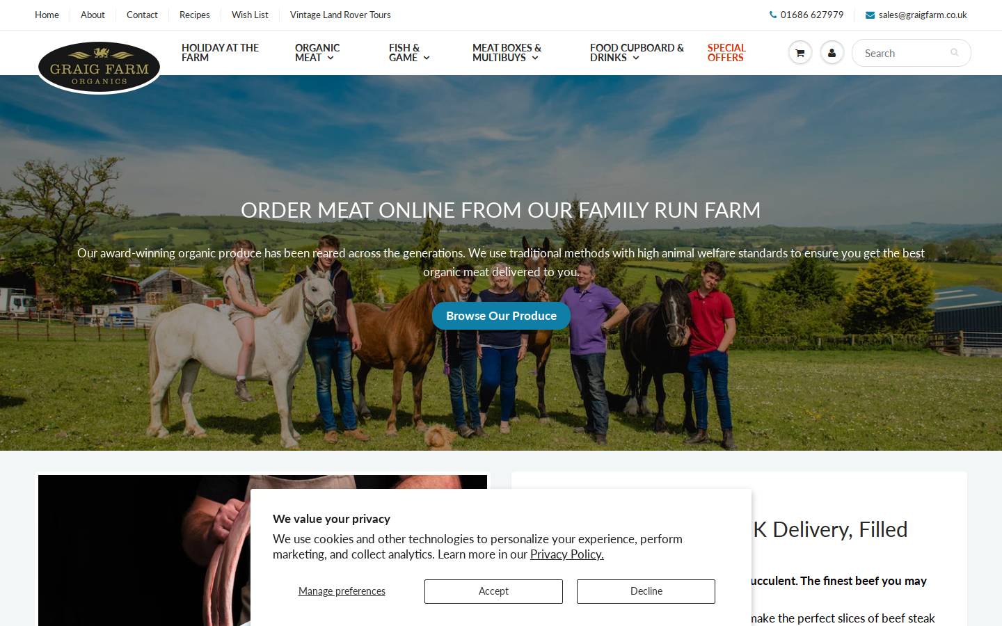 Graigfarm homepage screenshot
