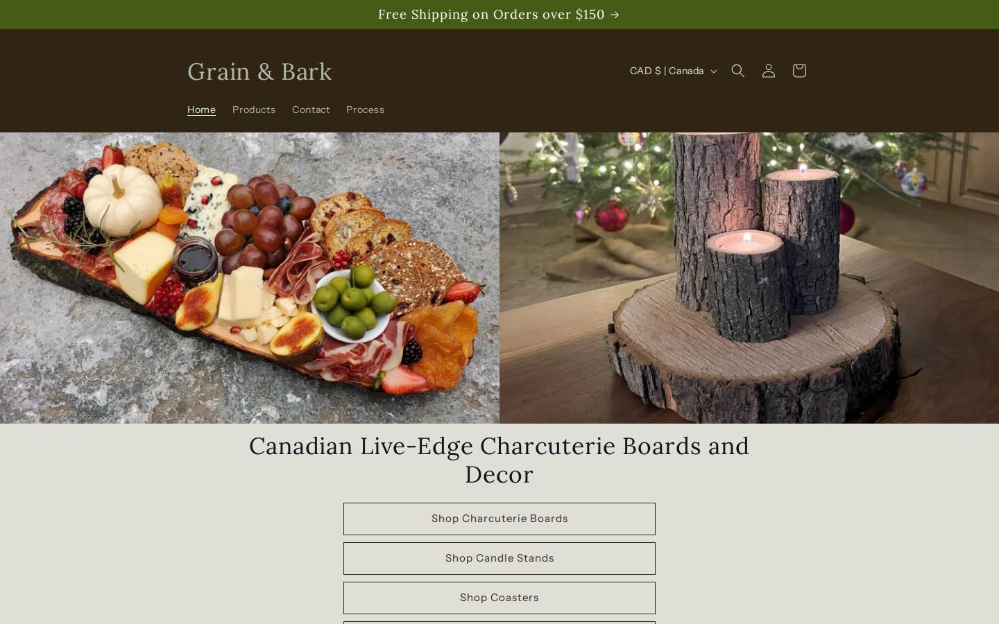 grainandbark.com homepage screenshot