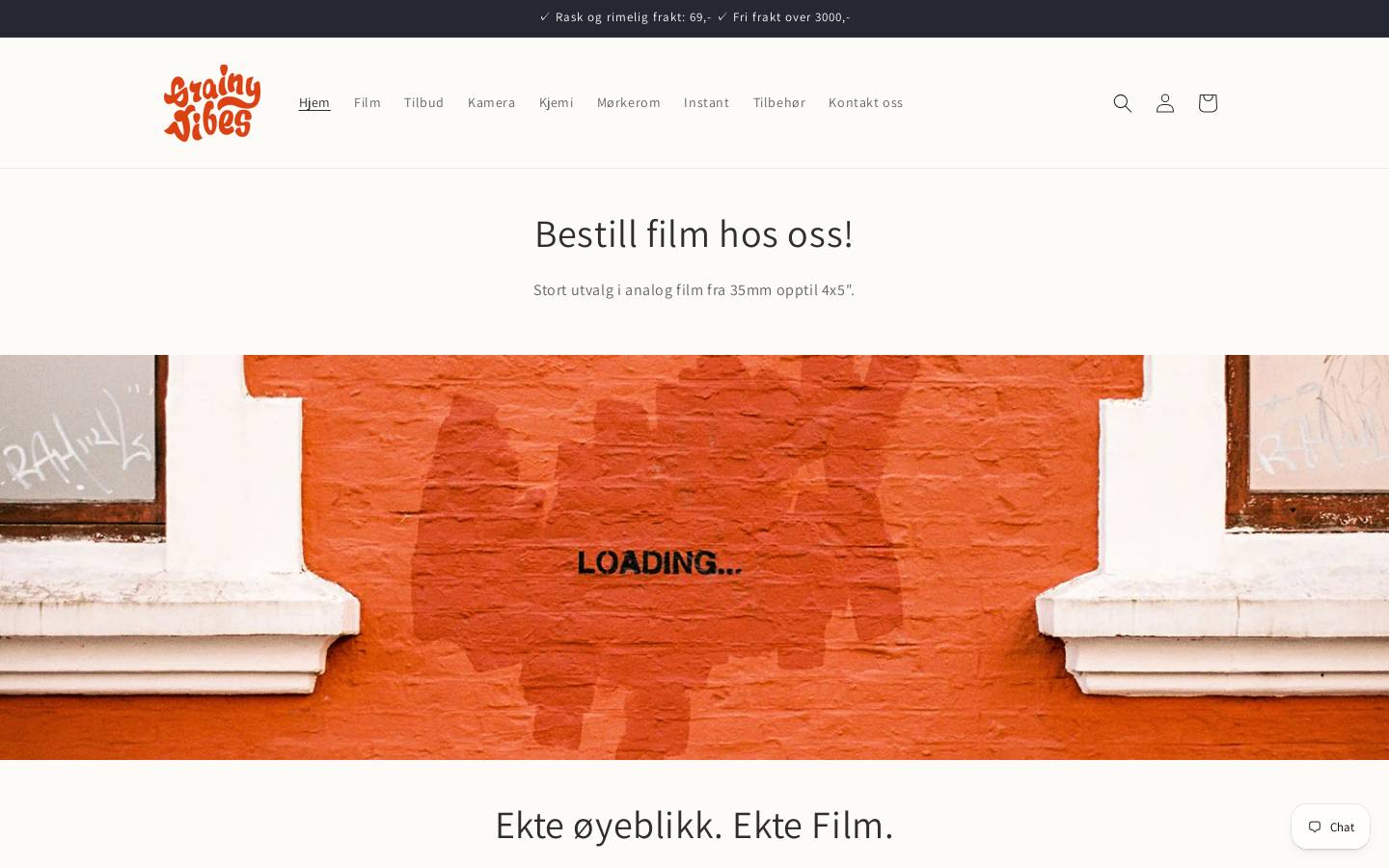grainyvibes.no homepage screenshot