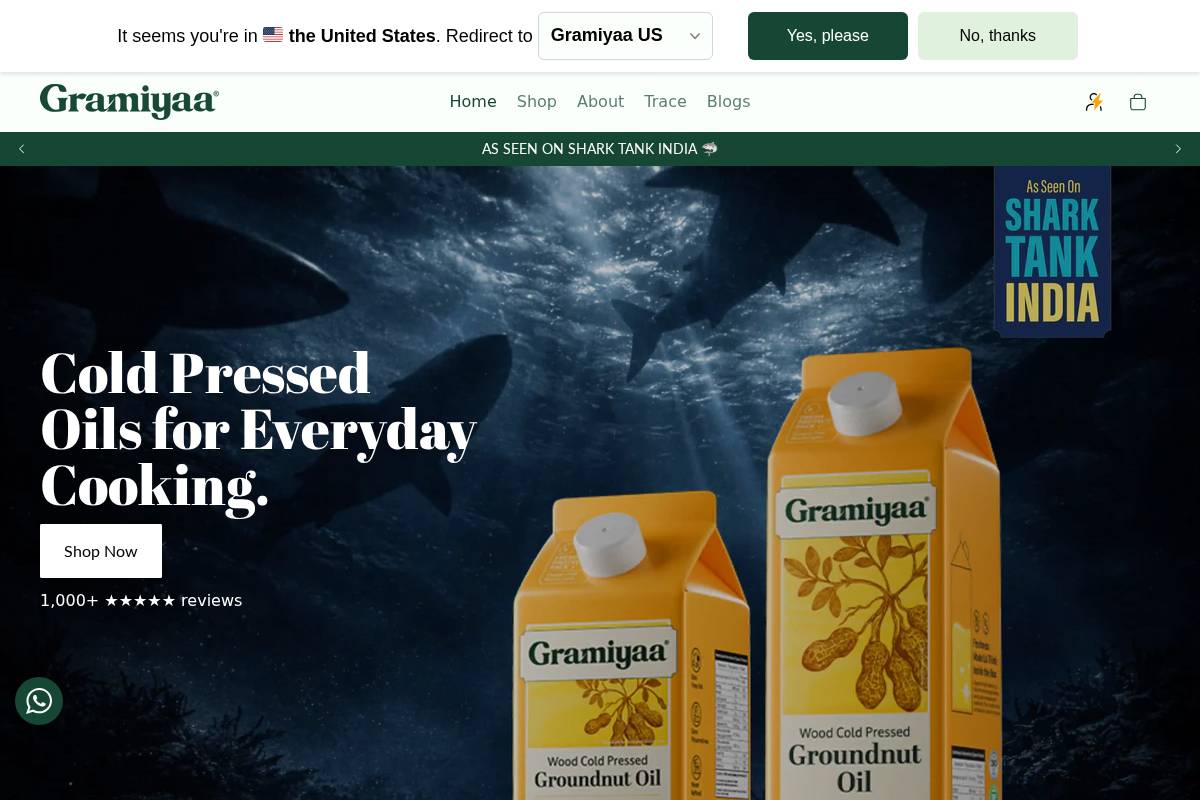 gramiyaa.com homepage screenshot