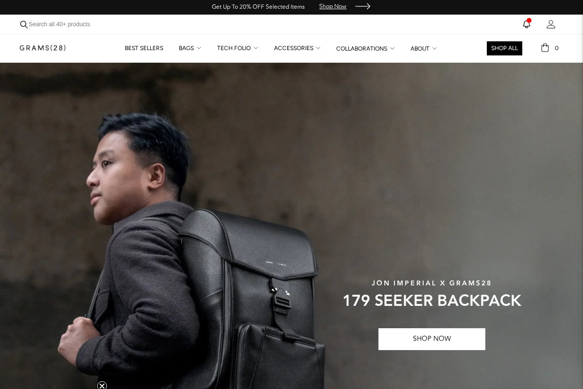 GRAMS28 homepage screenshot