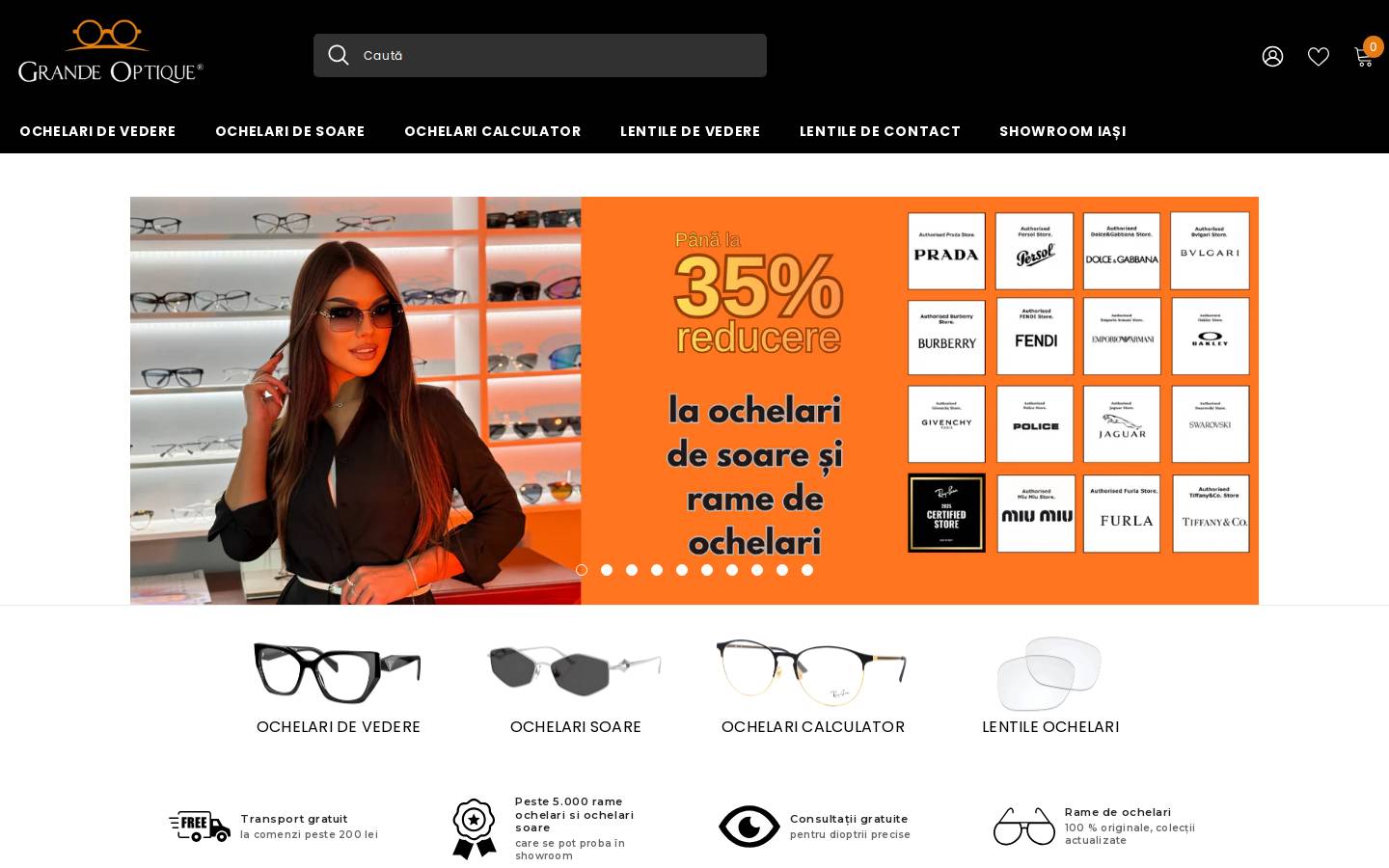 grandeoptique.ro homepage screenshot