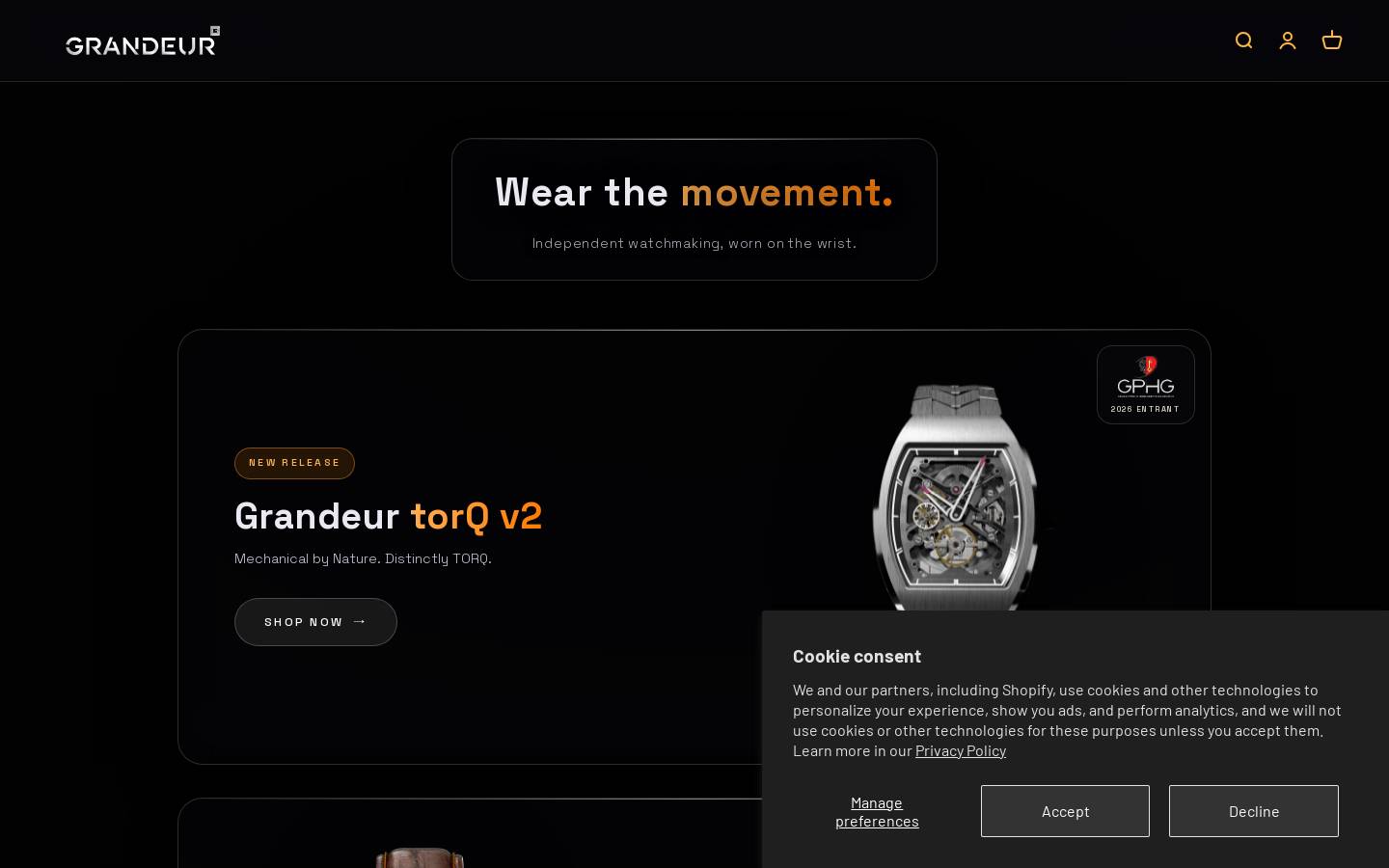 grandeur-usa.com homepage screenshot