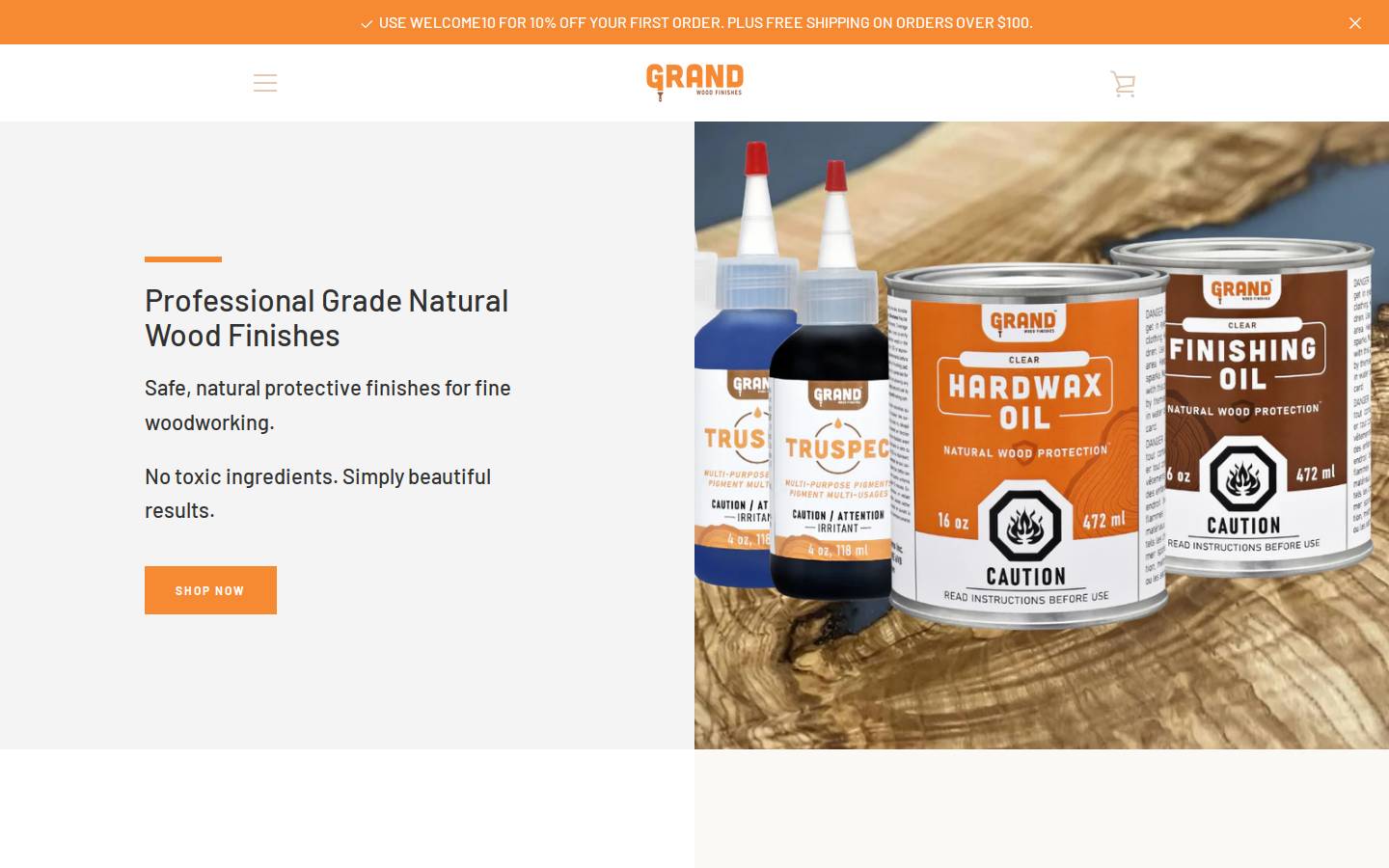 grandfinishing.com homepage screenshot