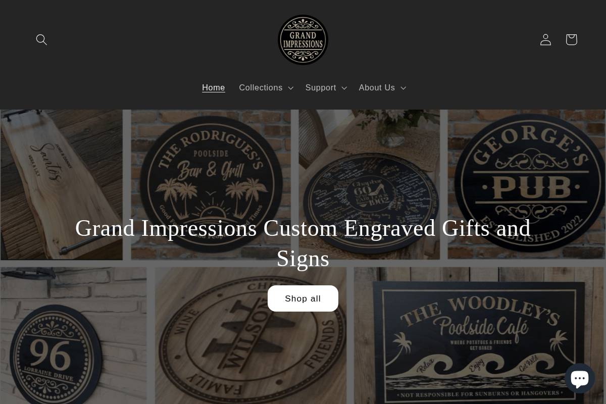 grandimpressions.ca homepage screenshot