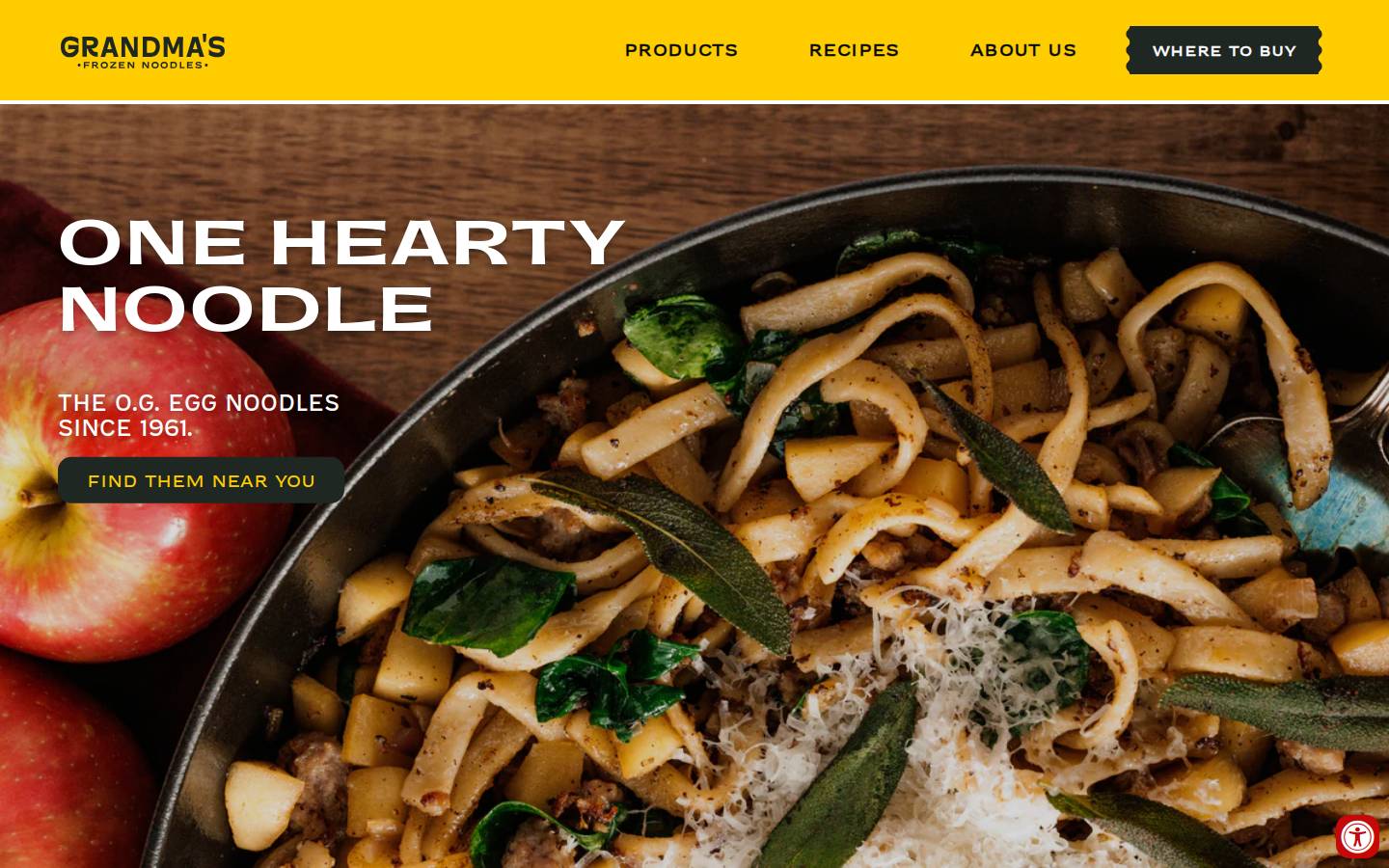 grandmaspasta.com homepage screenshot