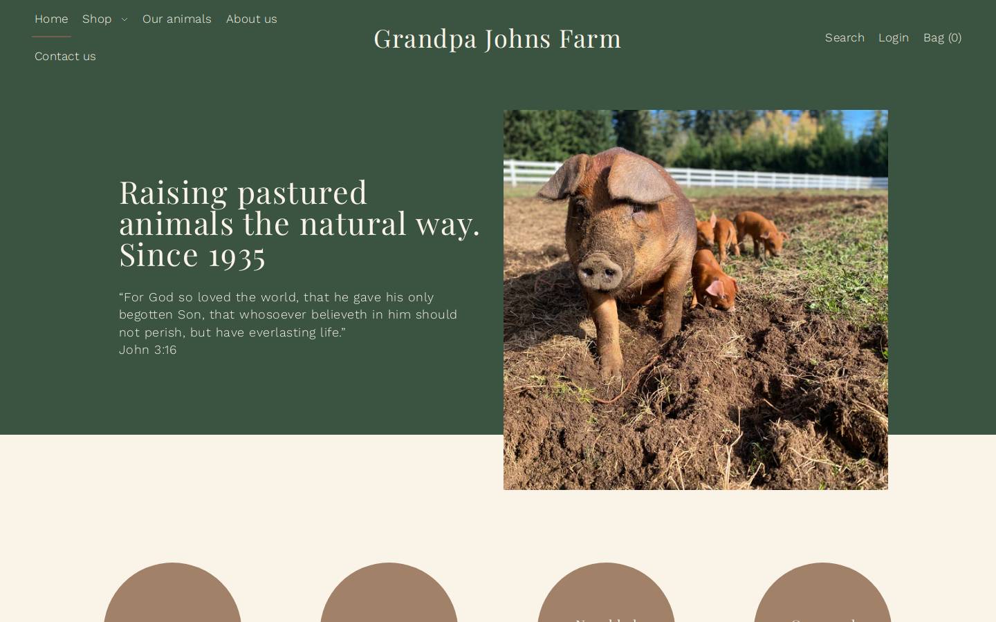 grandpajohnsfarm.com homepage screenshot