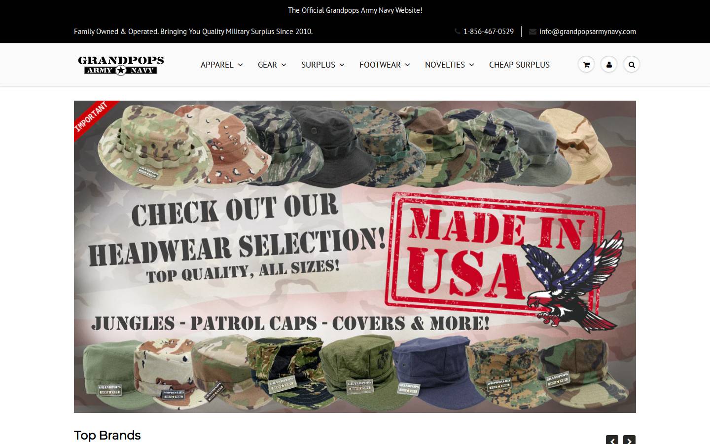 grandpopsarmynavy.com homepage screenshot