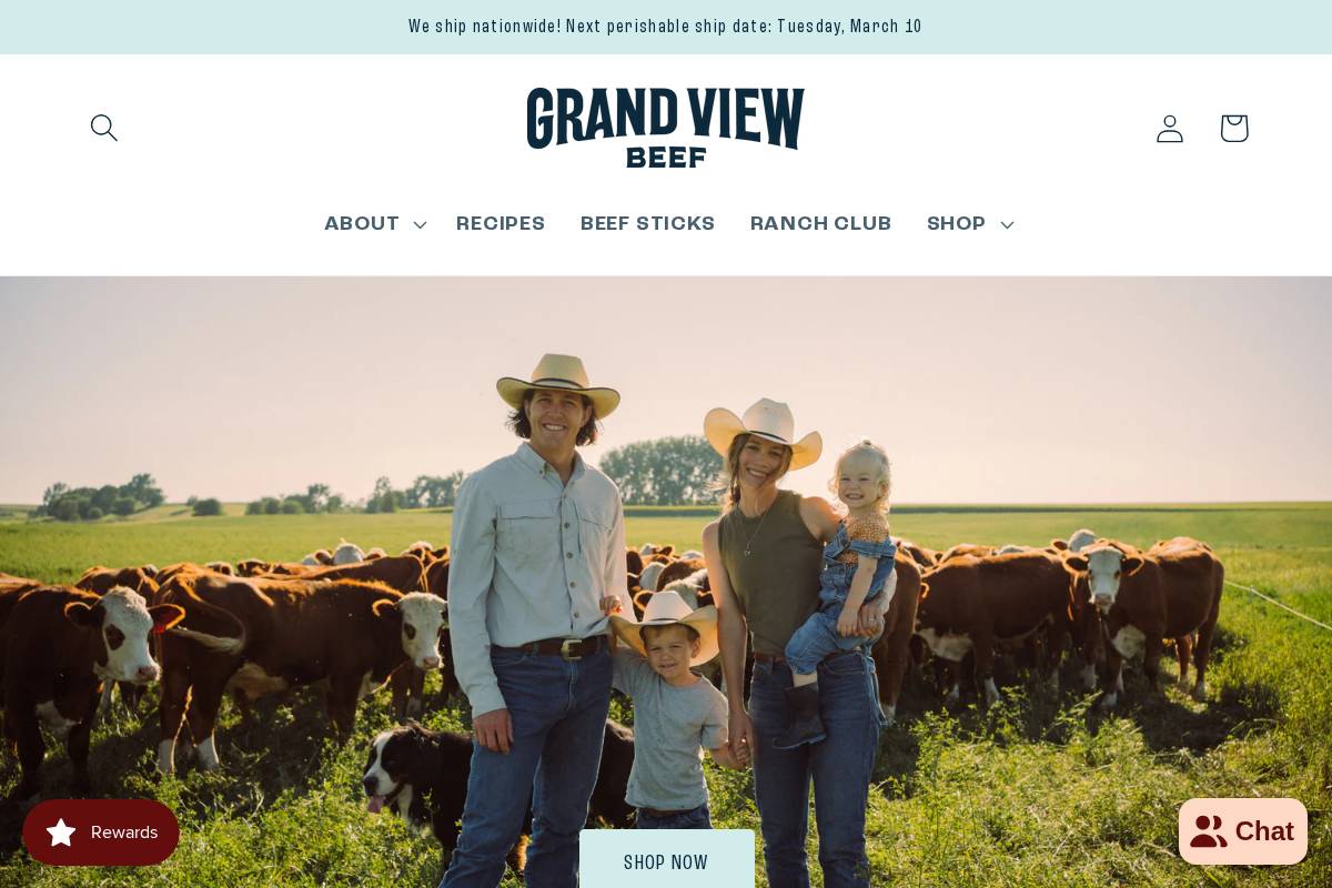 grandviewbeef.com homepage screenshot