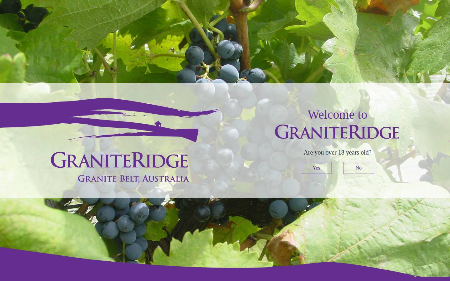 graniteridgewines.com.au homepage screenshot