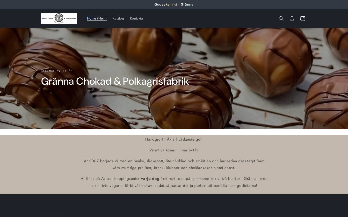 grannachoklad.se homepage screenshot